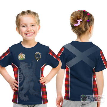 Abernethy Tartan Kid T-Shirt with Family Crest and Lion Rampant Vibes Sport Style - Tartan Vibes Clothing