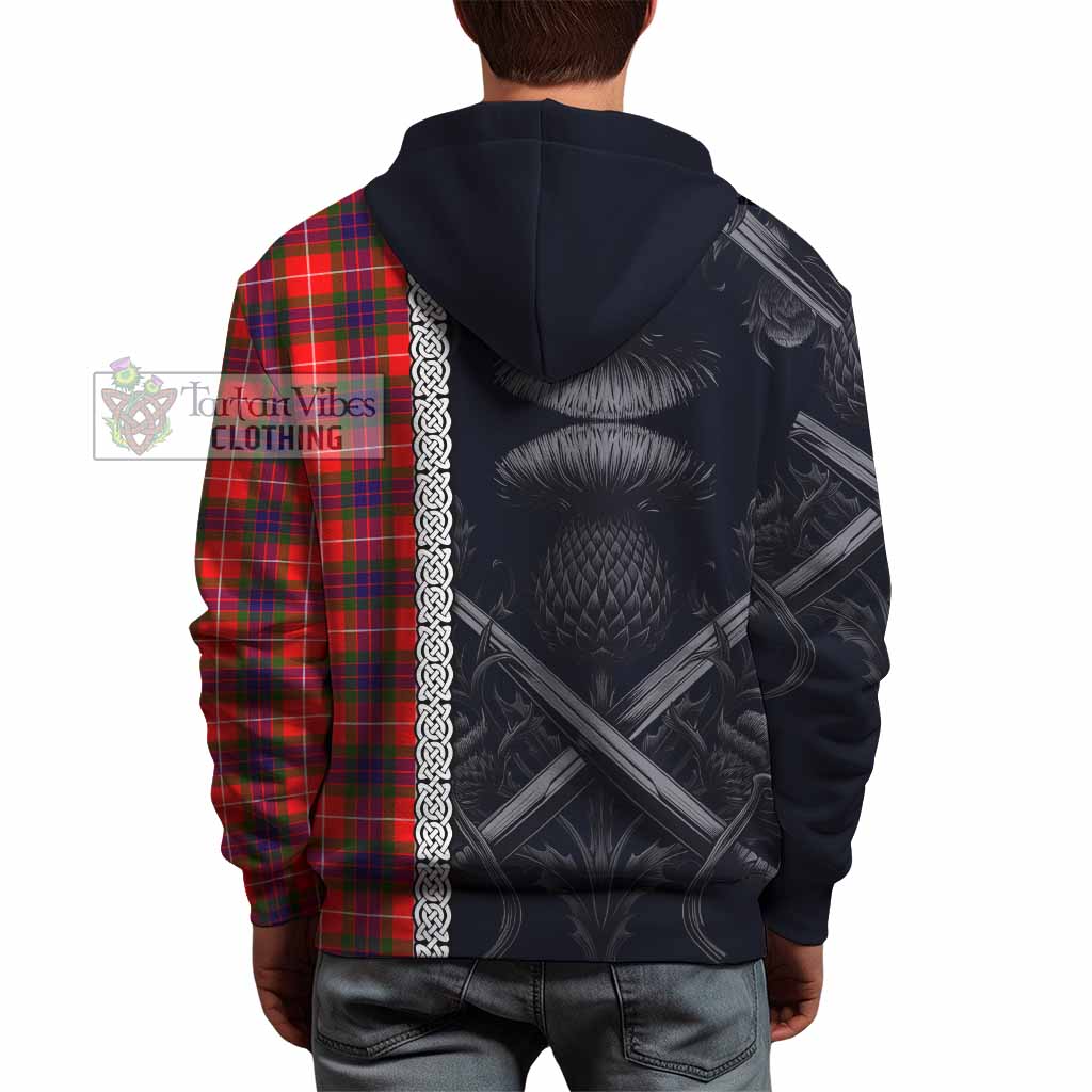 Abernethy Tartan Hoodie with Family Crest Cross Sword Thistle Celtic Vibes - Tartan Vibes Clothing