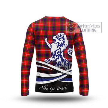 Abernethy Tartan Long Sleeve T-Shirt with Alba Gu Brath Regal Lion Emblem - Tartanvibesclothing Shop