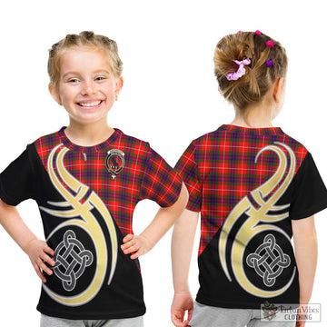 Abernethy Tartan Kid T-Shirt with Family Crest and Celtic Symbol Style - Tartan Vibes Clothing