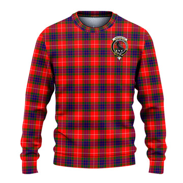 Abernethy Tartan Knitted Sweater with Family Crest - Tartanvibesclothing