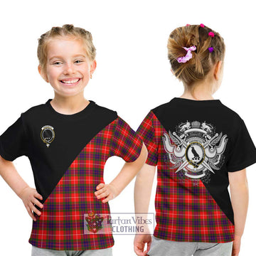 Abernethy Tartan Kid T-Shirt with Family Crest and Military Logo Style - Tartan Vibes Clothing