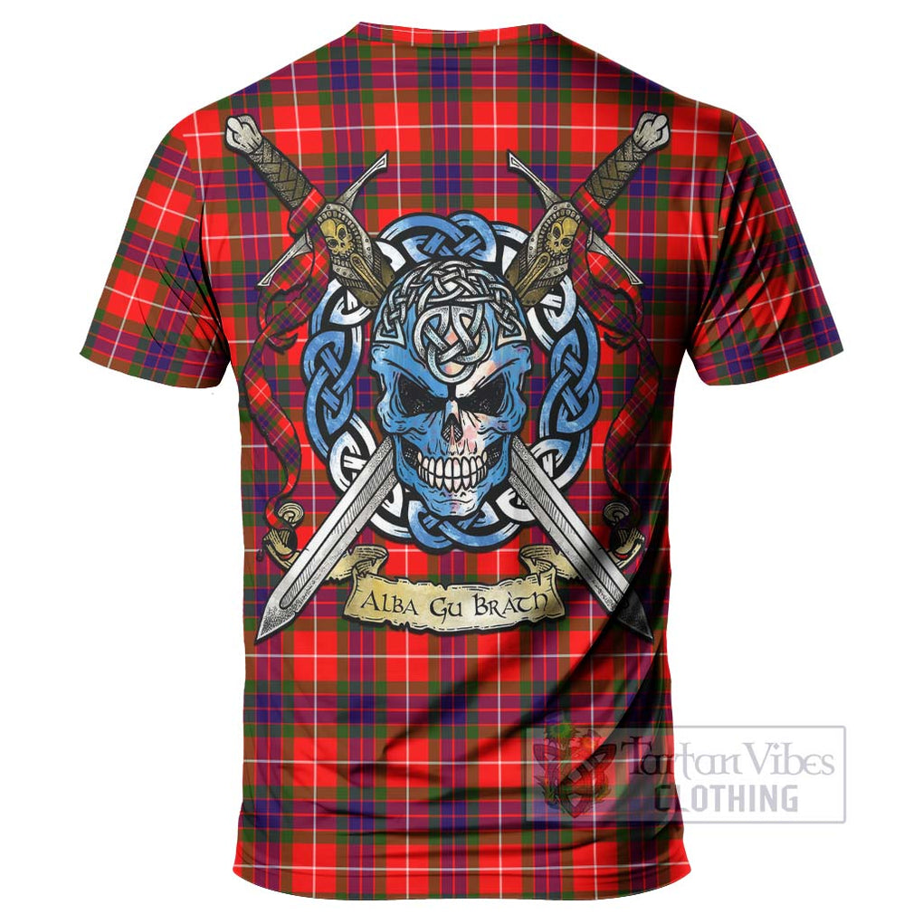 Abernethy Tartan T-Shirt with Family Crest Celtic Skull Style - Tartan Vibes Clothing