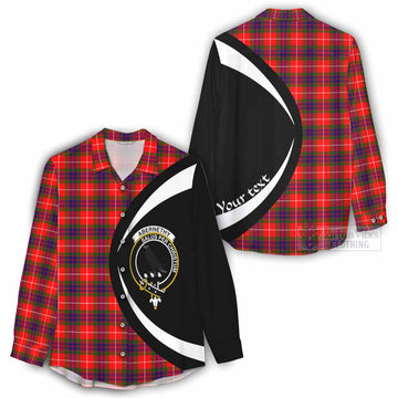 Abernethy Tartan Women's Casual Shirt with Family Crest Circle Style - Tartan Vibes Clothing