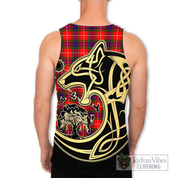 Abernethy Tartan Men's Tank Top with Family Crest Celtic Wolf Style - Tartan Vibes Clothing