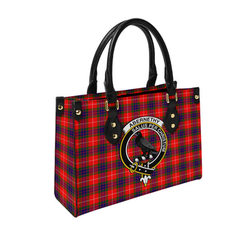 Abernethy Tartan Leather Bag with Family Crest