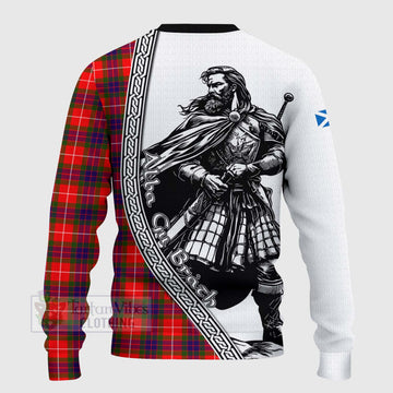 Abernethy Tartan Clan Crest Knitted Sweater with Highlander Warrior Celtic Style - Tartan Vibes Clothing