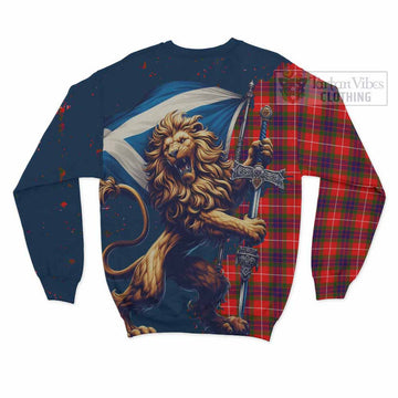 Abernethy Tartan Family Crest Sweatshirt with Scottish Majestic Lion - Tartan Vibes Clothing
