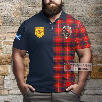 Abernethy Tartan Polo Shirt Alba with Scottish Lion Royal Arm Half Style - Tartan Vibes Clothing