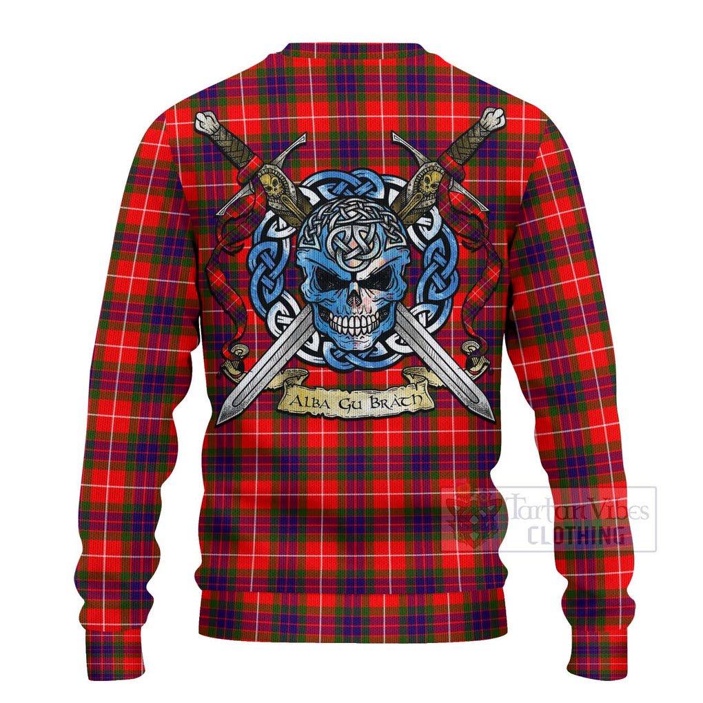 Abernethy Tartan Ugly Sweater with Family Crest Celtic Skull Style - Tartan Vibes Clothing