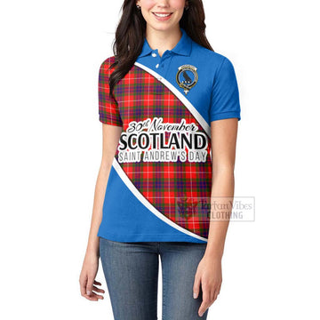 Abernethy Family Crest Tartan Women's Polo Shirt Celebrate Saint Andrew's Day in Style - Tartan Vibes Clothing