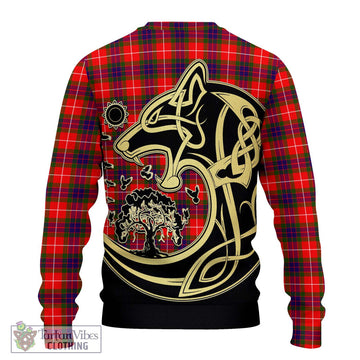 Abernethy Tartan Ugly Sweater with Family Crest Celtic Wolf Style - Tartan Vibes Clothing