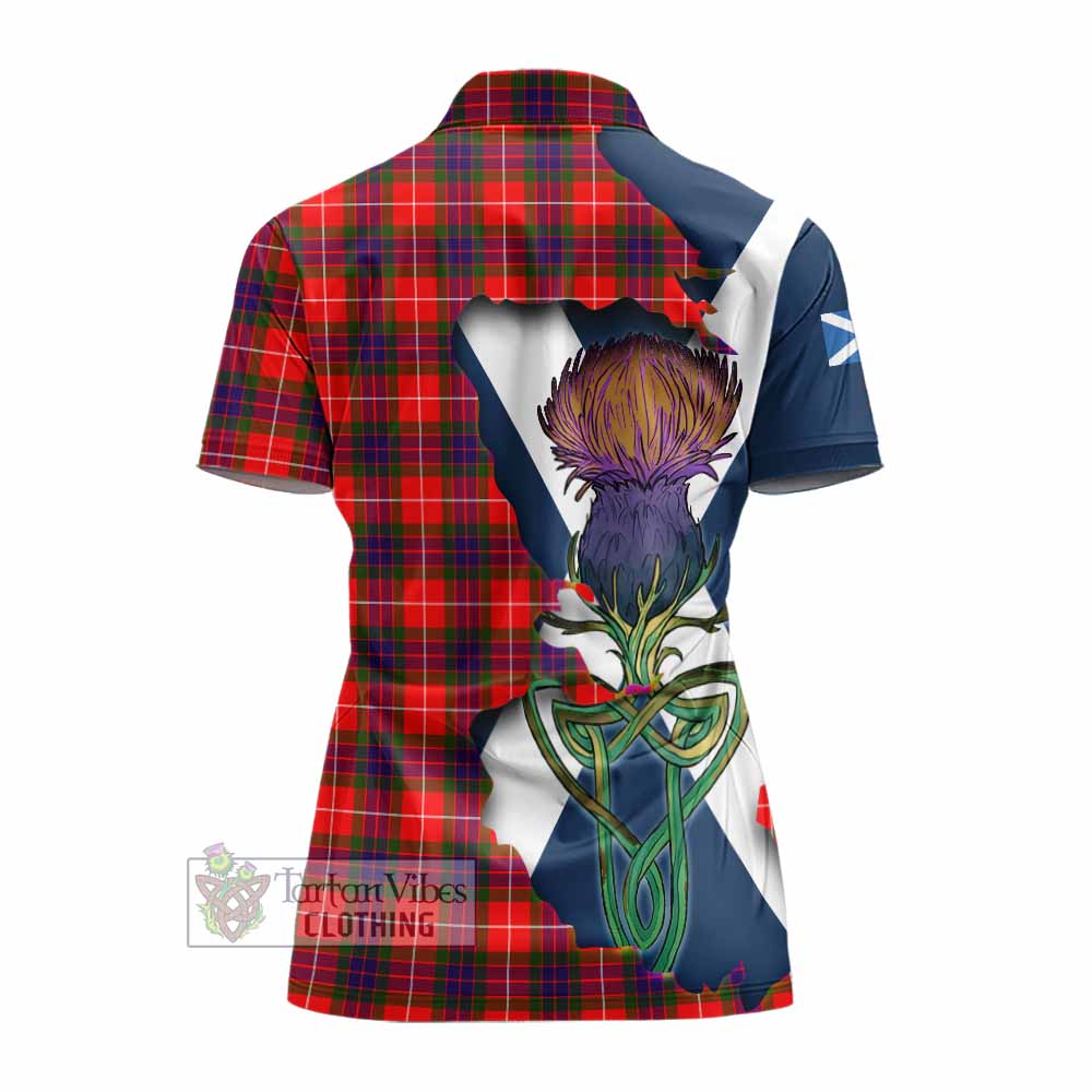 Tartan Vibes Clothing Abernethy Tartan Family Crest Women's Polo Shirt Scottish Thistle Celtic Inspired