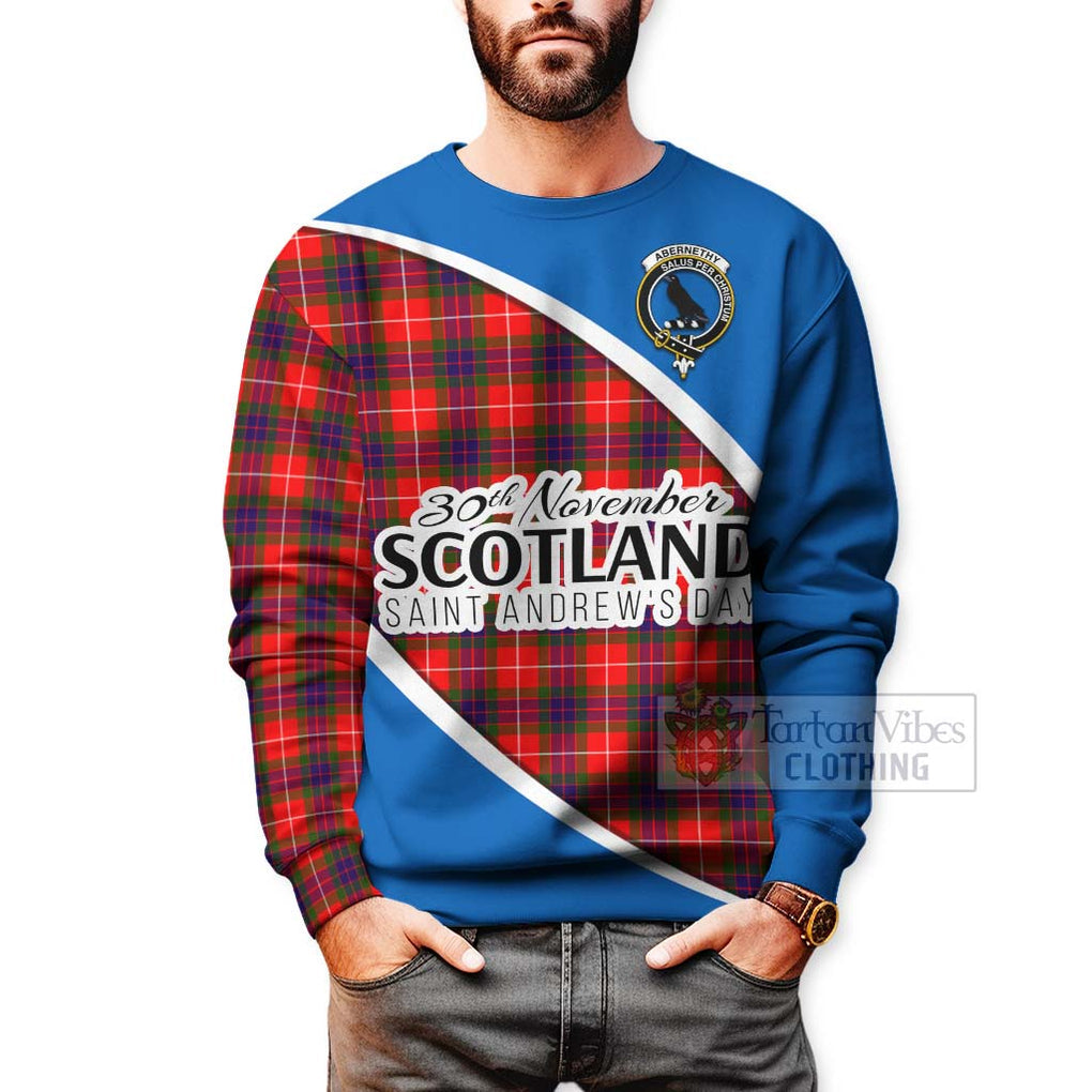 Tartan Vibes Clothing Abernethy Family Crest Tartan Sweatshirt Celebrate Saint Andrew's Day in Style