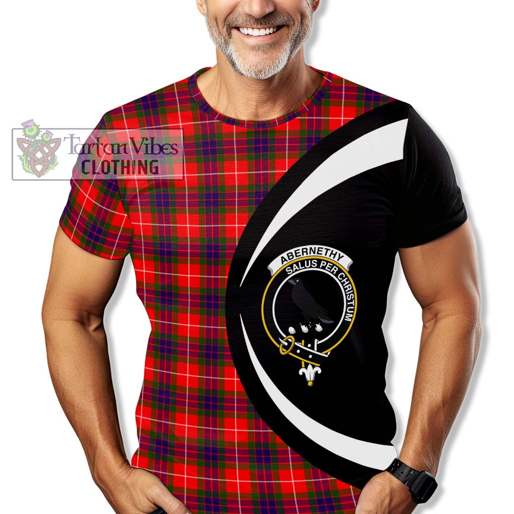 Abernethy Tartan T-Shirt with Family Crest Circle Style - Tartan Vibes Clothing