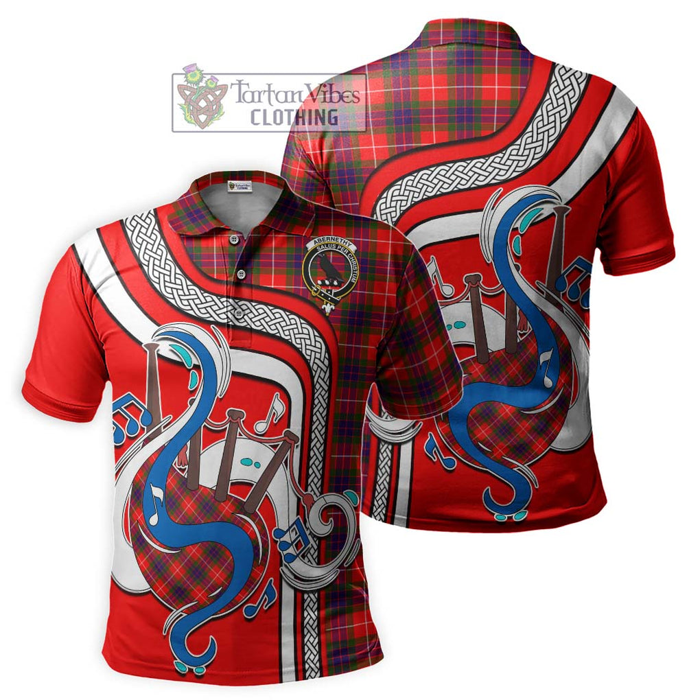 Tartan Vibes Clothing Abernethy Tartan Polo Shirt with Epic Bagpipe Style