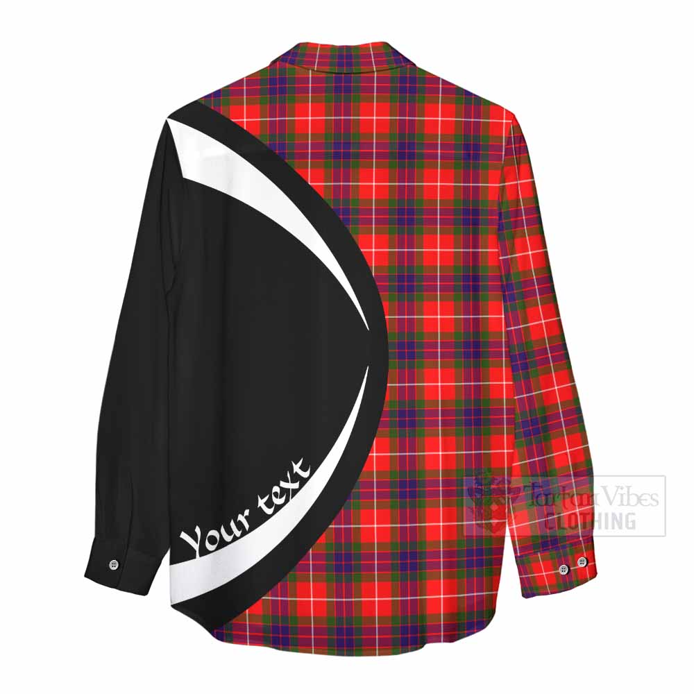 Abernethy Tartan Women's Casual Shirt with Family Crest Circle Style - Tartan Vibes Clothing