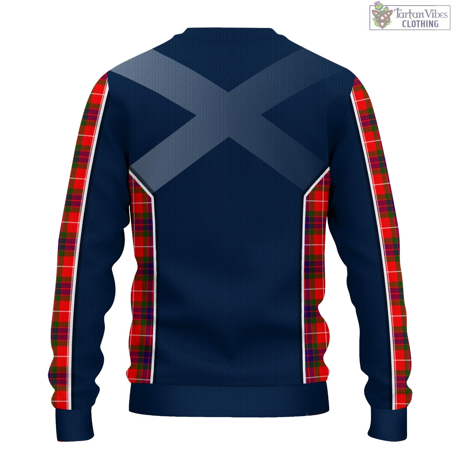 Tartan Vibes Clothing Abernethy Tartan Knitted Sweatshirt with Family Crest and Scottish Thistle Vibes Sport Style