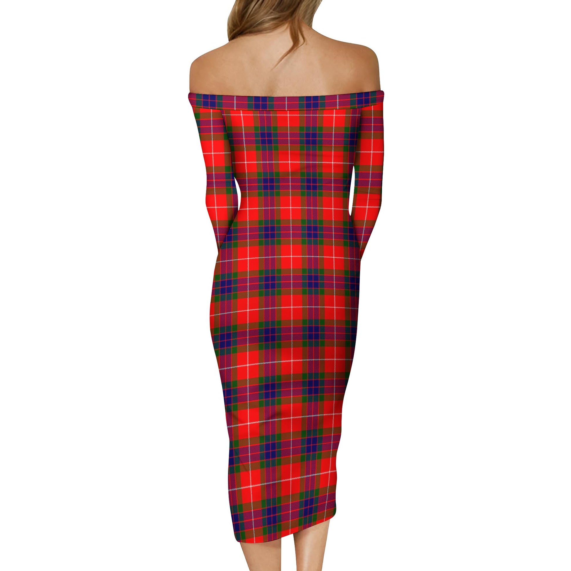 Abernethy Tartan Off Shoulder Lady Dress - Tartanvibesclothing