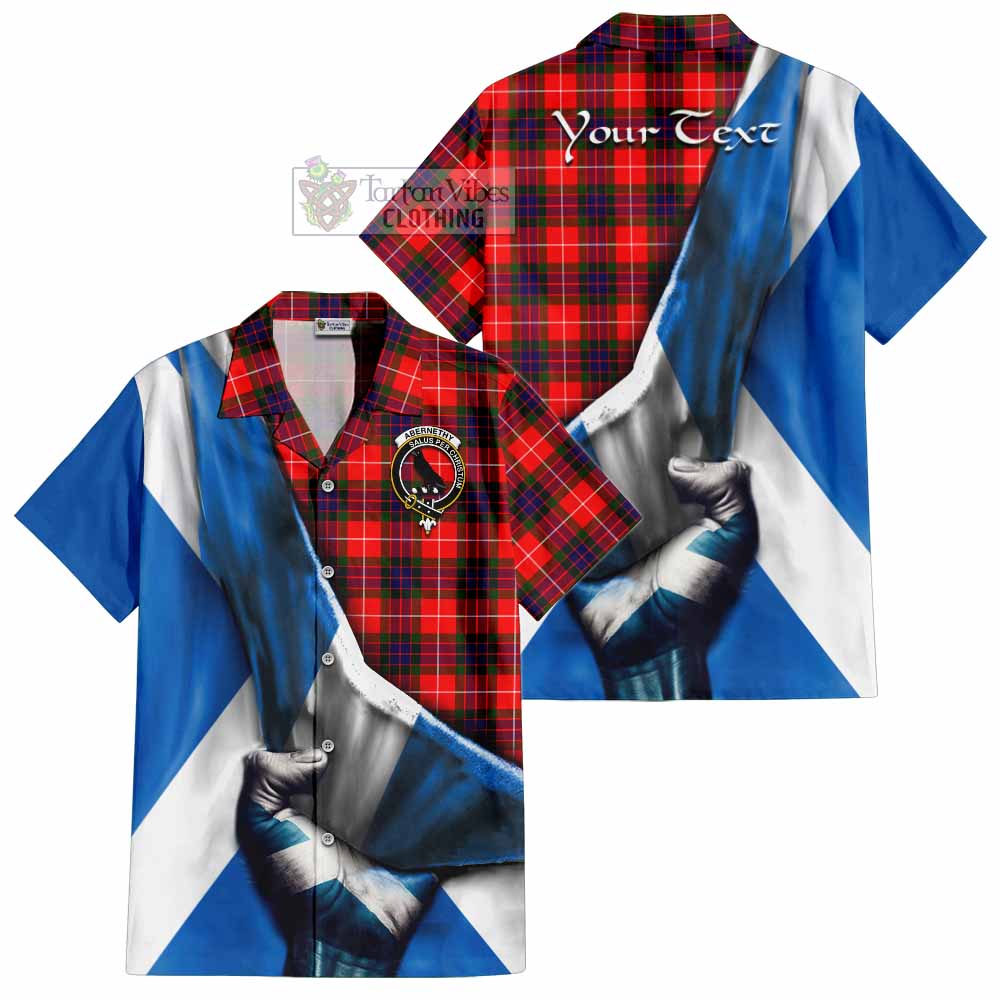 Abernethy Tartan Hawaiian Shirt with Family Crest Scotland Patriotic Style - Tartan Vibes Clothing