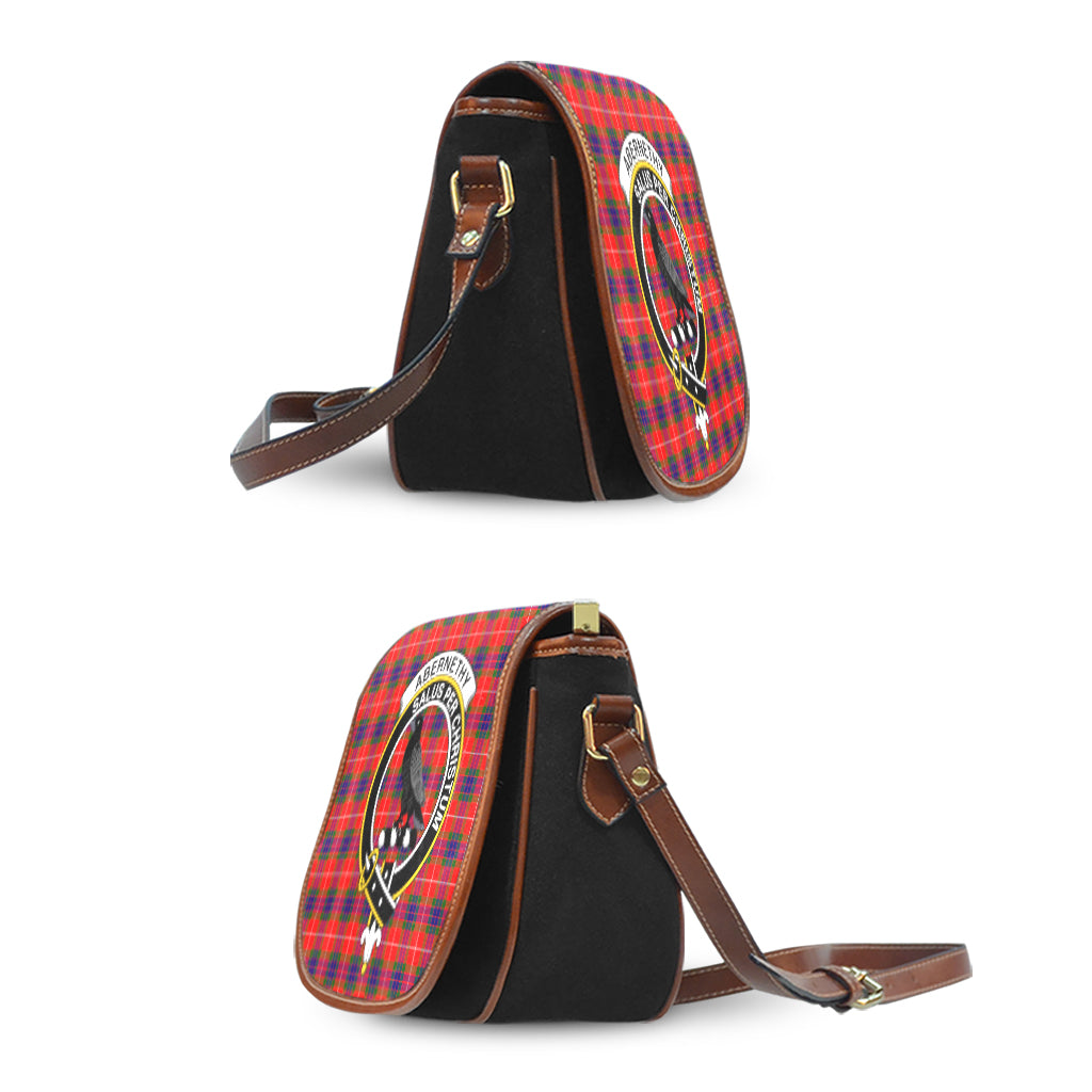 Abernethy Tartan Saddle Bag with Family Crest - Tartanvibesclothing