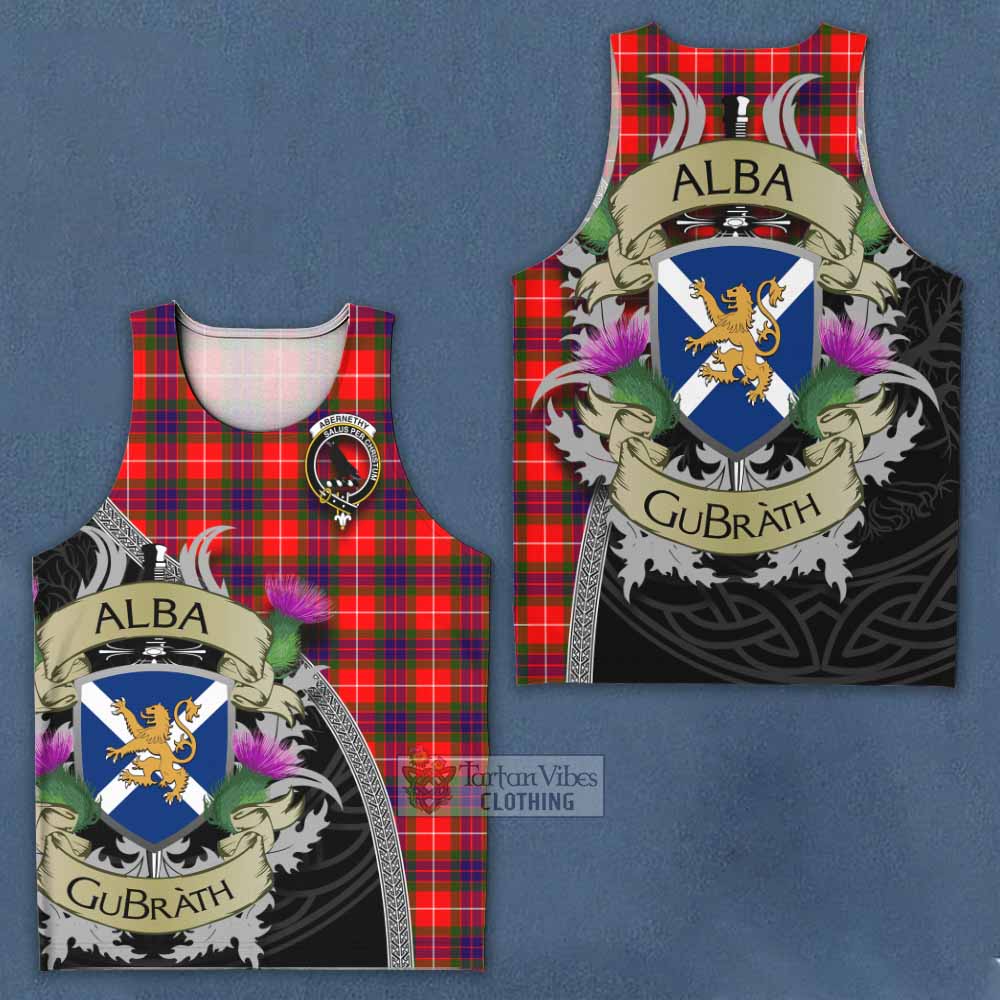 Abernethy Tartan Family Crest Men's Tank Top Lion Rampant Royal Thistle Shield Celtic Inspired - Tartan Vibes Clothing