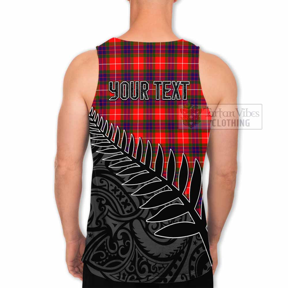 Tartan Vibes Clothing Abernethy Crest Tartan Men's Tank Top with New Zealand Silver Fern Half Style