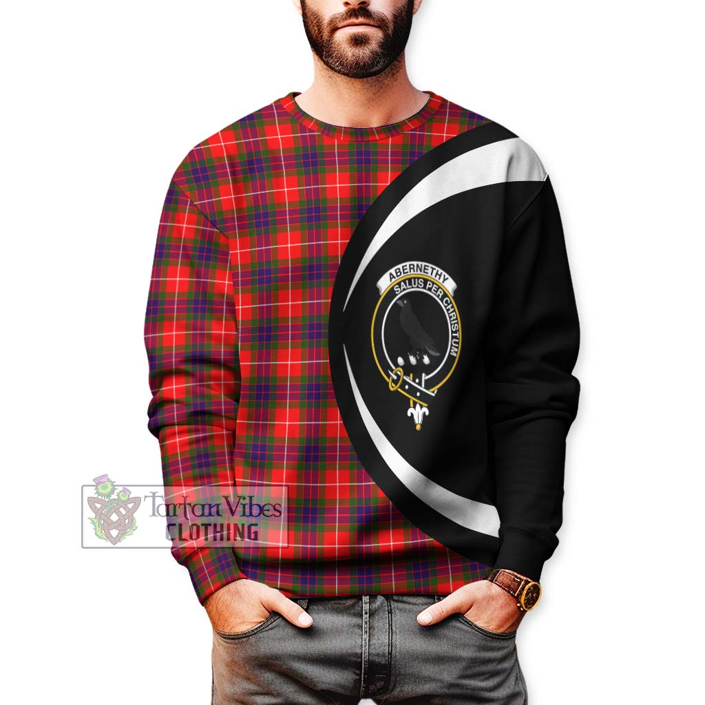 Abernethy Tartan Sweatshirt with Family Crest Circle Style - Tartan Vibes Clothing