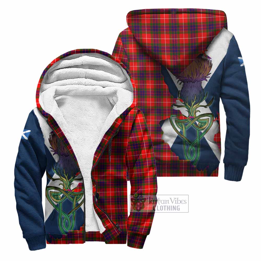 Tartan Vibes Clothing Abernethy Tartan Family Crest Sherpa Hoodie Scottish Thistle Celtic Inspired