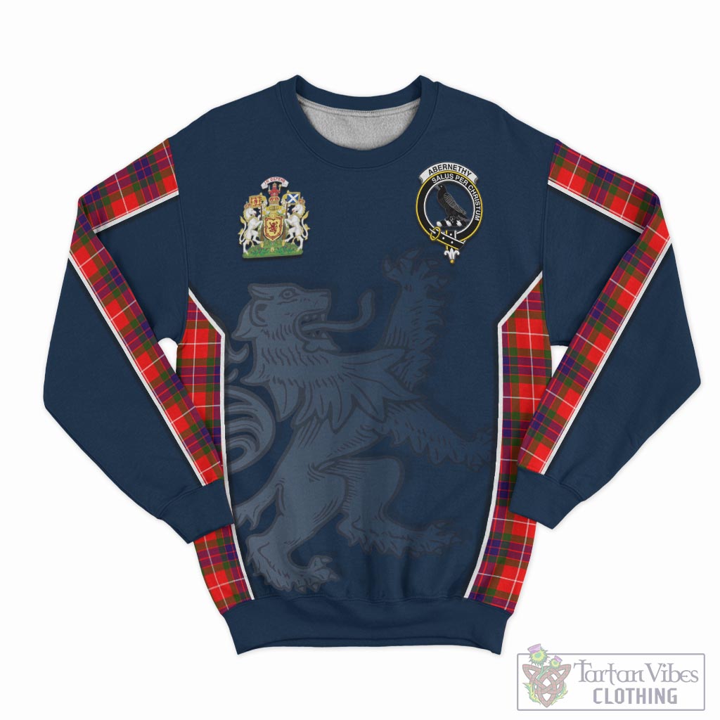 Tartan Vibes Clothing Abernethy Tartan Sweater with Family Crest and Lion Rampant Vibes Sport Style