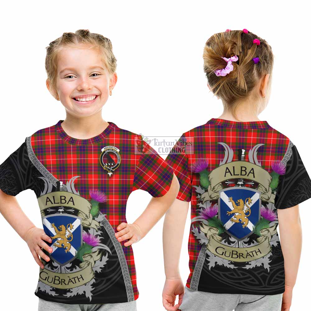Abernethy Tartan Family Crest Kid T-Shirt Lion Rampant Royal Thistle Shield Celtic Inspired - Tartan Vibes Clothing