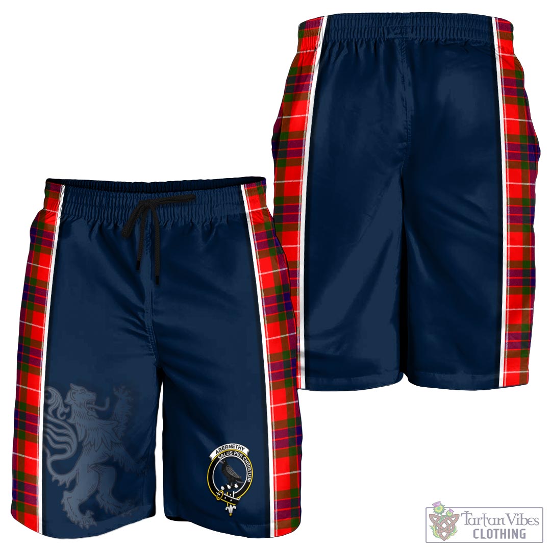 Tartan Vibes Clothing Abernethy Tartan Men's Shorts with Family Crest and Lion Rampant Vibes Sport Style