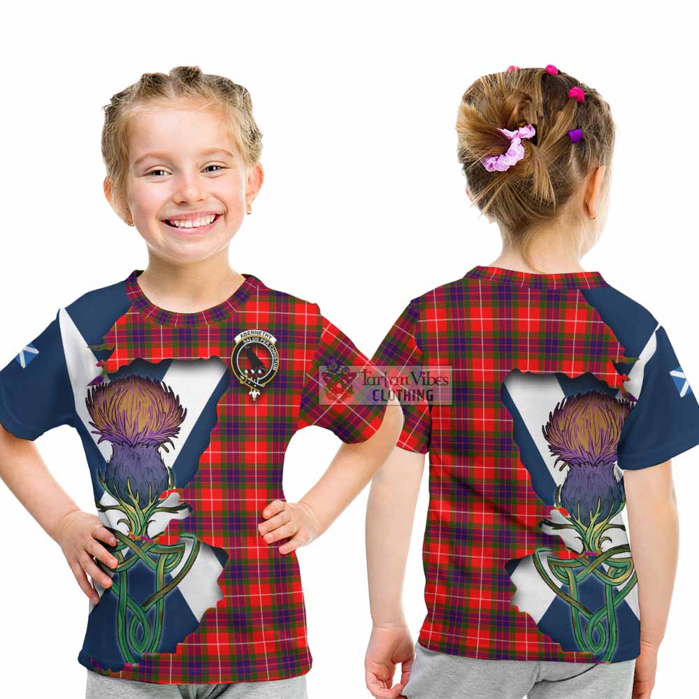 Tartan Vibes Clothing Abernethy Tartan Family Crest Kid T-Shirt Scottish Thistle Celtic Inspired