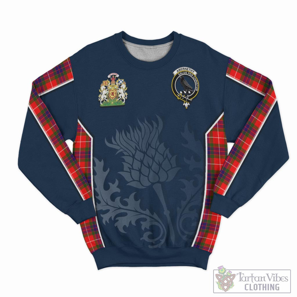 Abernethy Tartan Sweatshirt with Family Crest and Scottish Thistle Vibes Sport Style - Tartan Vibes Clothing