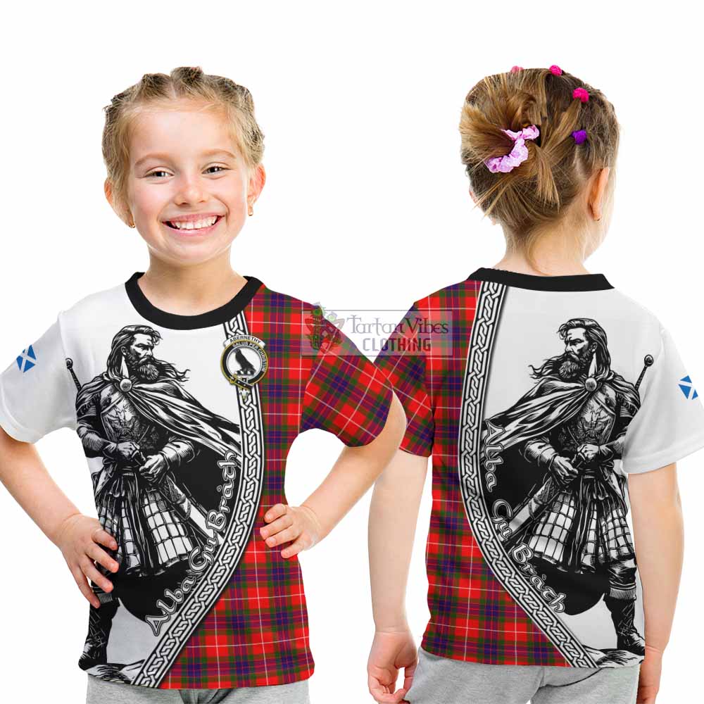 Abernethy Tartan Clan Crest Kid T-Shirt with Highlander Warrior Celtic Style - Tartan Vibes Clothing
