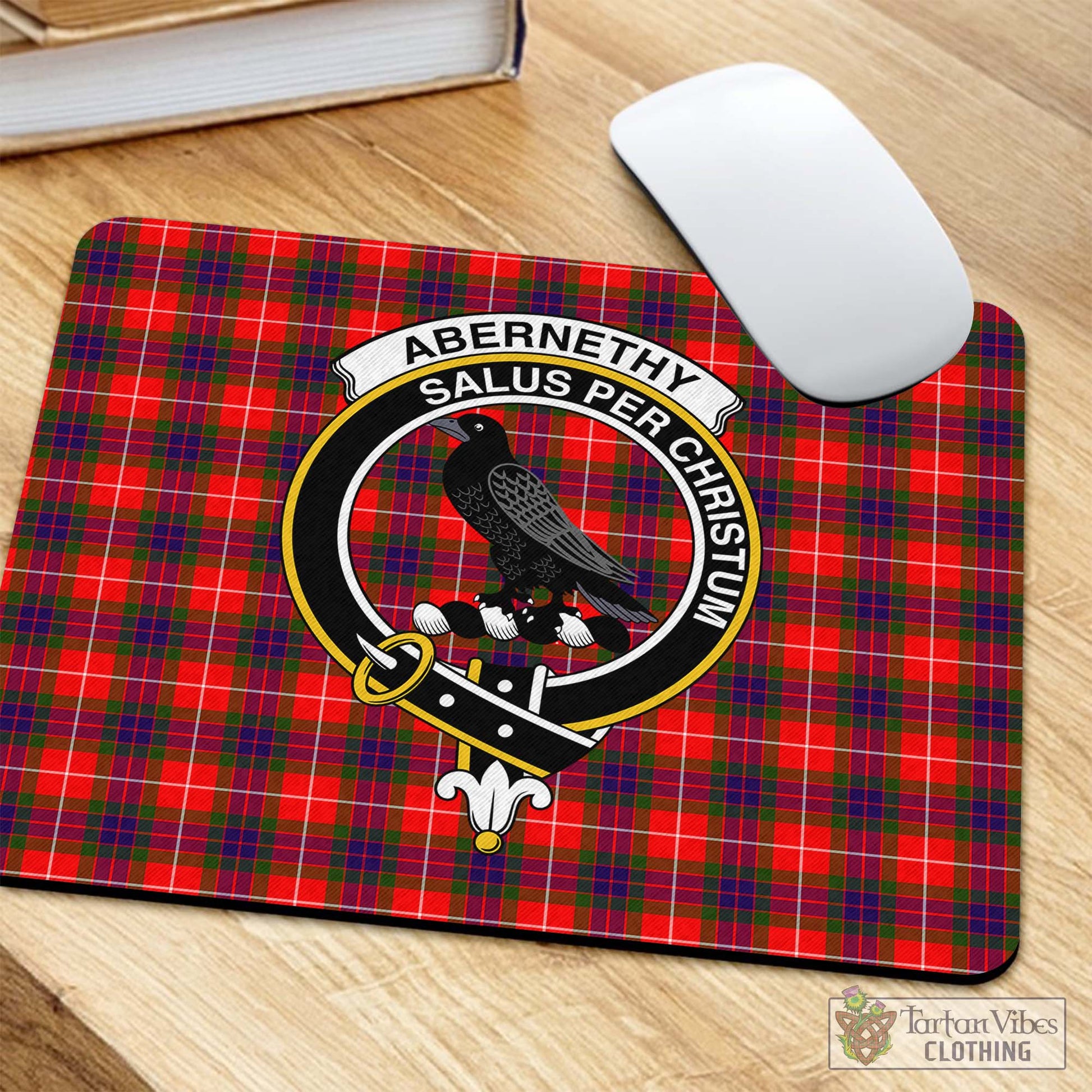 Tartan Vibes Clothing Abernethy Tartan Mouse Pad with Family Crest