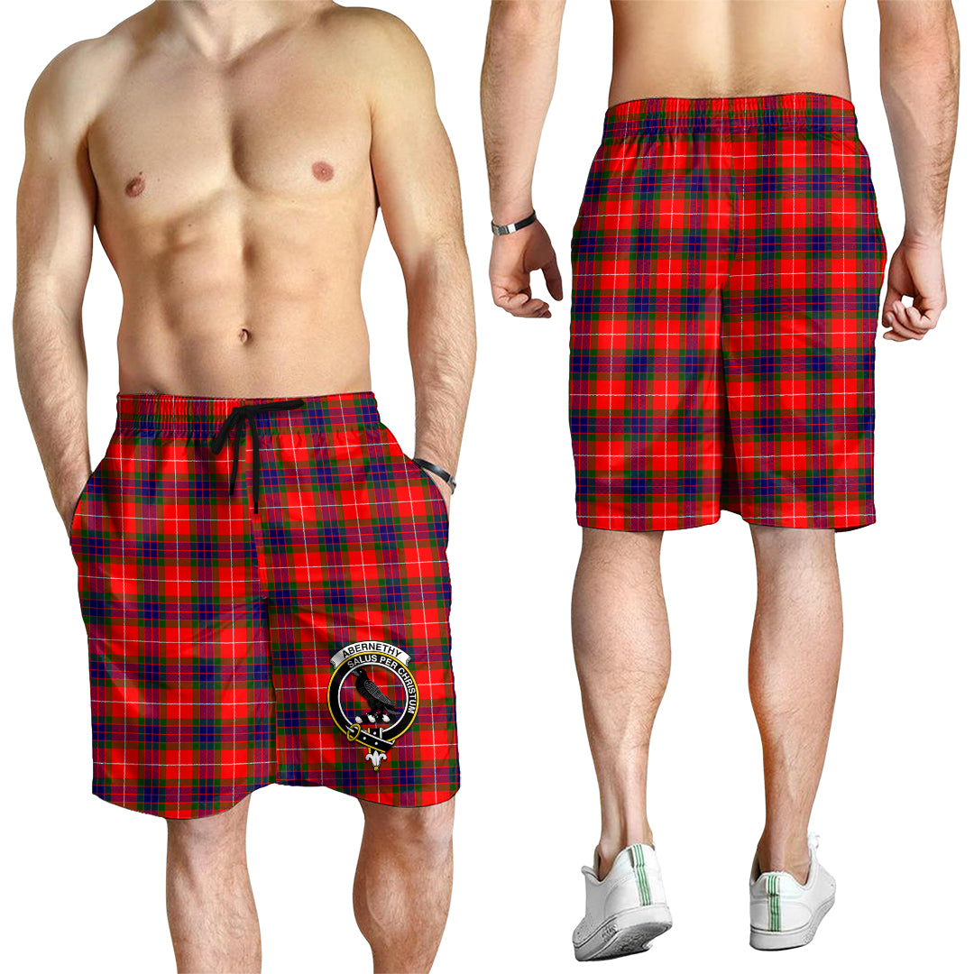 Abernethy Tartan Mens Shorts with Family Crest - Tartanvibesclothing