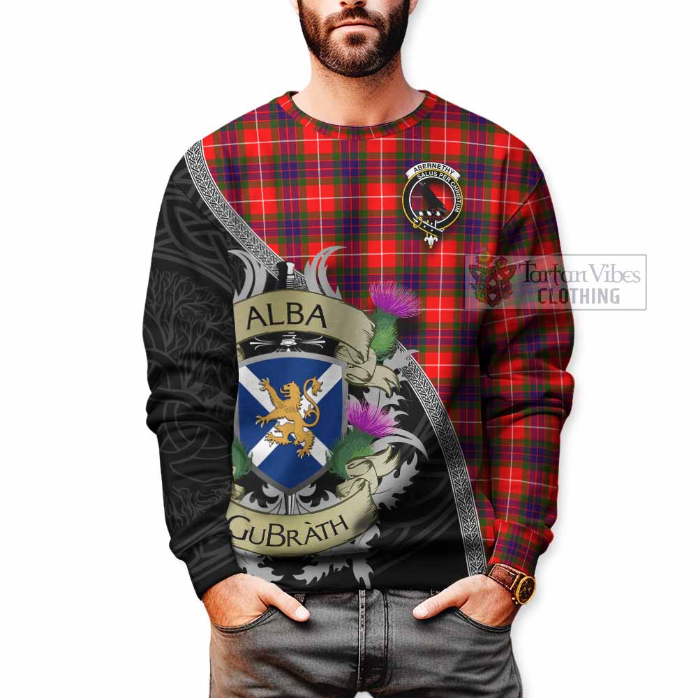 Abernethy Tartan Family Crest Sweatshirt Lion Rampant Royal Thistle Shield Celtic Inspired - Tartan Vibes Clothing