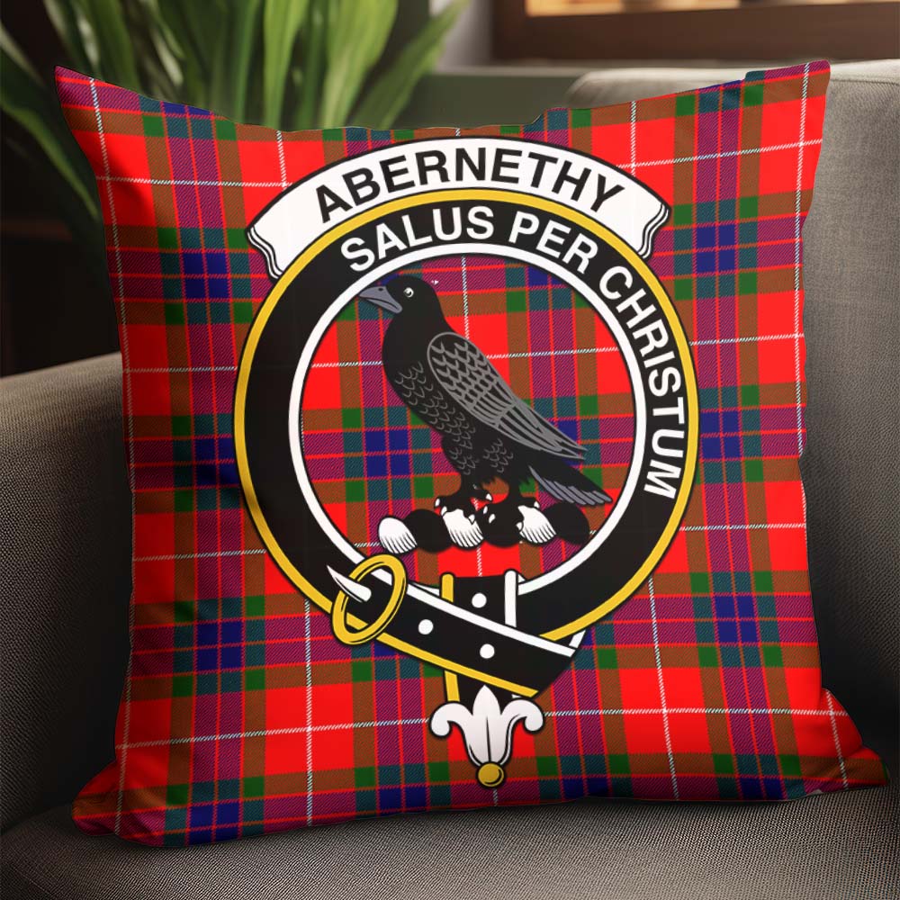 Abernethy Tartan Pillow Cover with Family Crest - Tartanvibesclothing