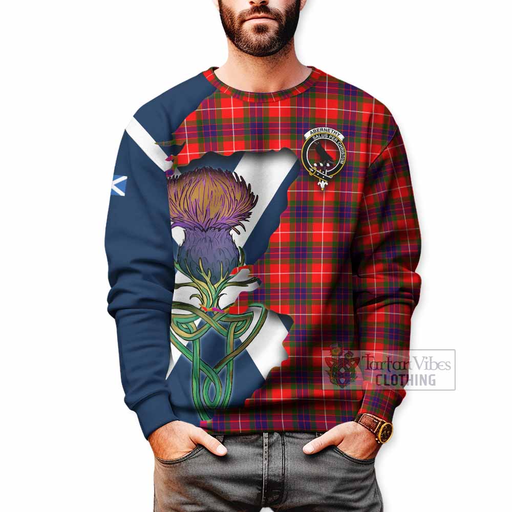Tartan Vibes Clothing Abernethy Tartan Family Crest Sweatshirt Scottish Thistle Celtic Inspired