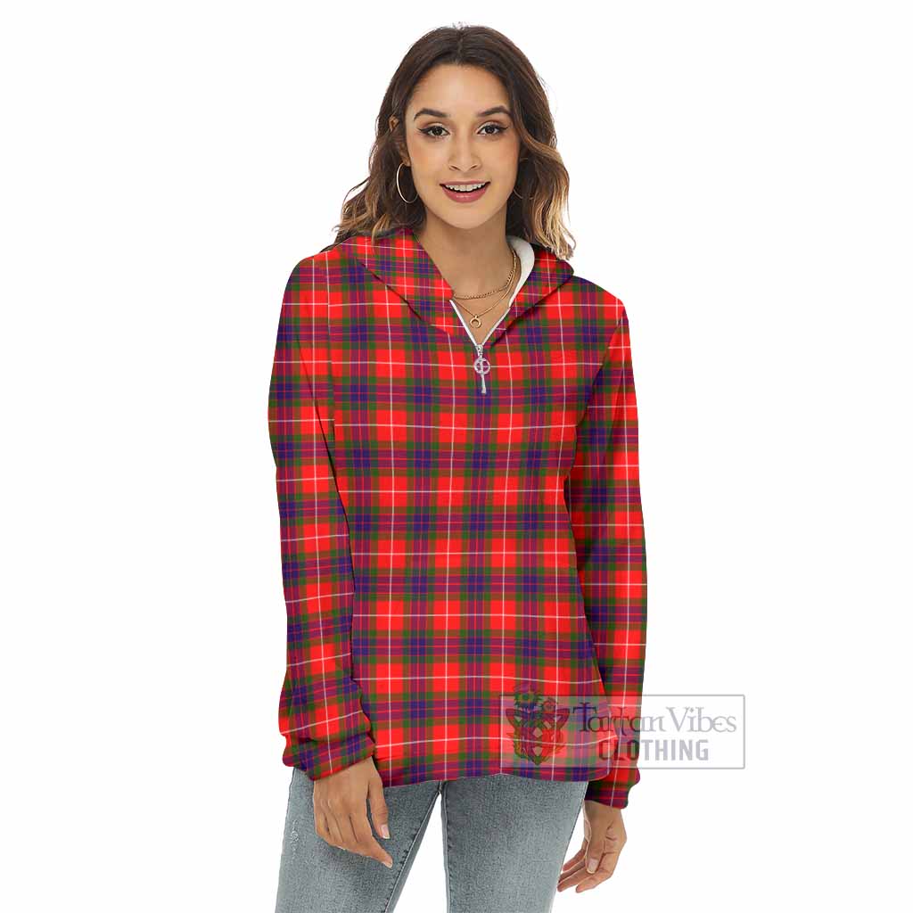 Abernethy Tartan Women's Borg Fleece Hoodie with Half Zip - Tartan Vibes Clothing