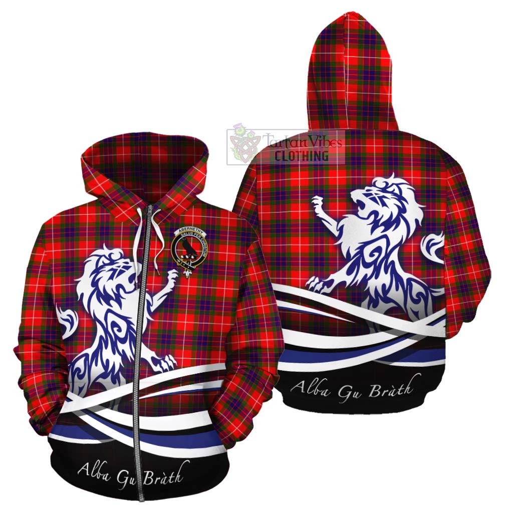 Abernethy Tartan Cotton Hoodie with Alba Gu Brath Regal Lion Emblem - Tartan Vibes Clothing