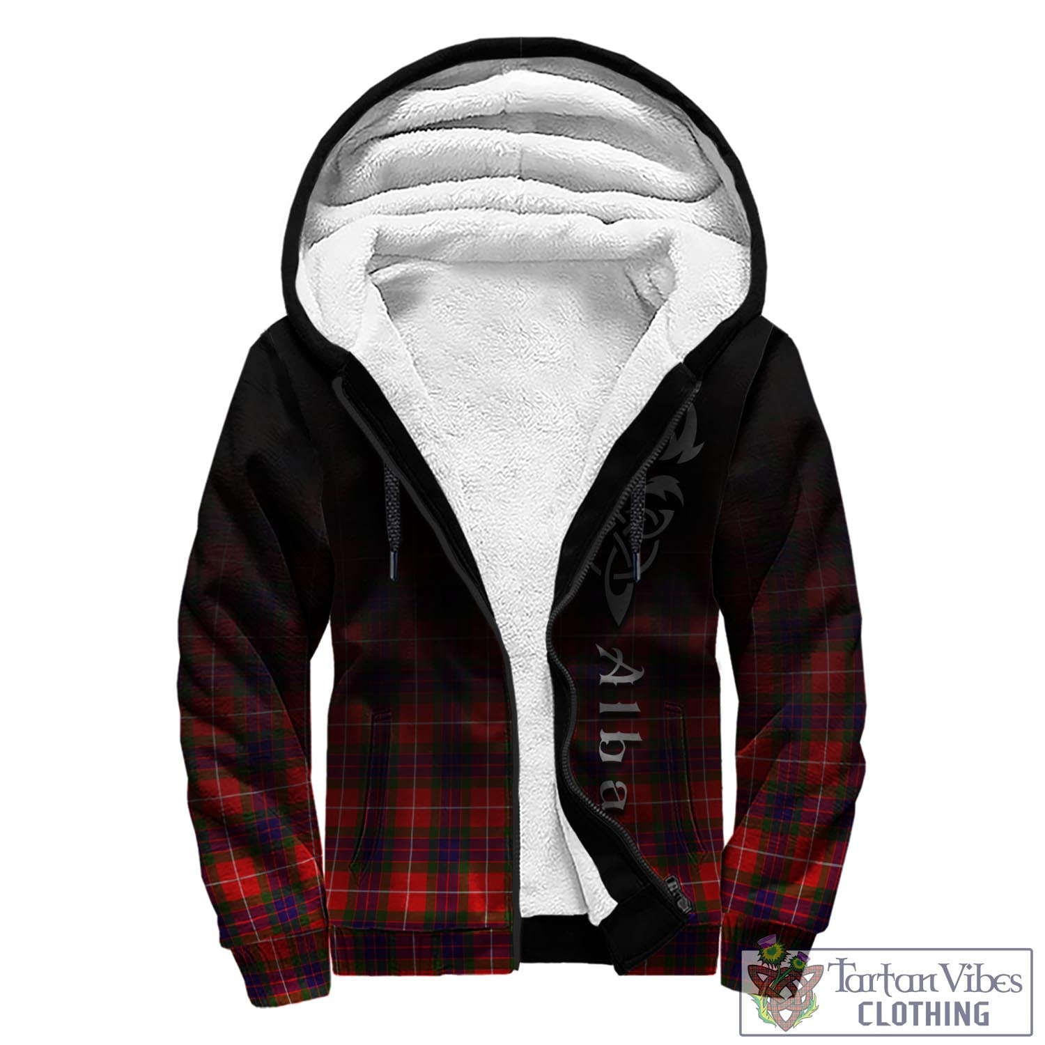 Abernethy Tartan Sherpa Hoodie Featuring Alba Gu Brath Family Crest Celtic Inspired - Tartan Vibes Clothing