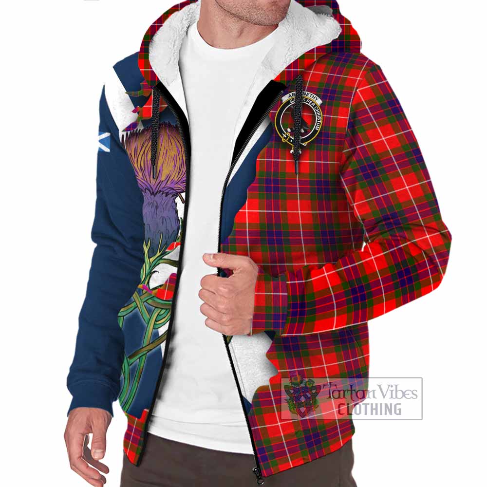 Tartan Vibes Clothing Abernethy Tartan Family Crest Sherpa Hoodie Scottish Thistle Celtic Inspired