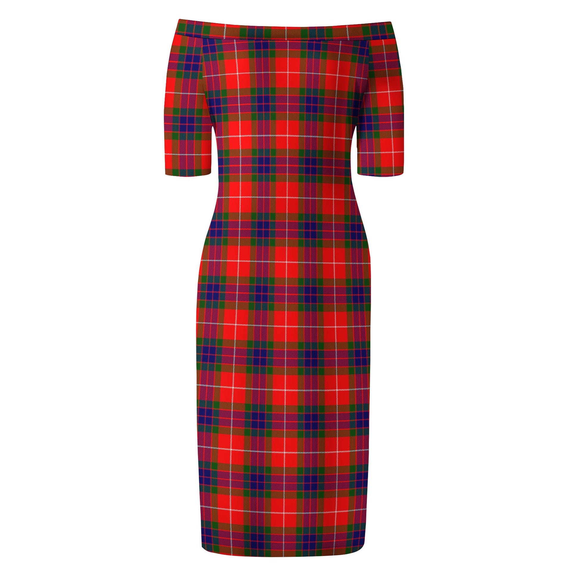 Abernethy Tartan Off Shoulder Lady Dress - Tartanvibesclothing