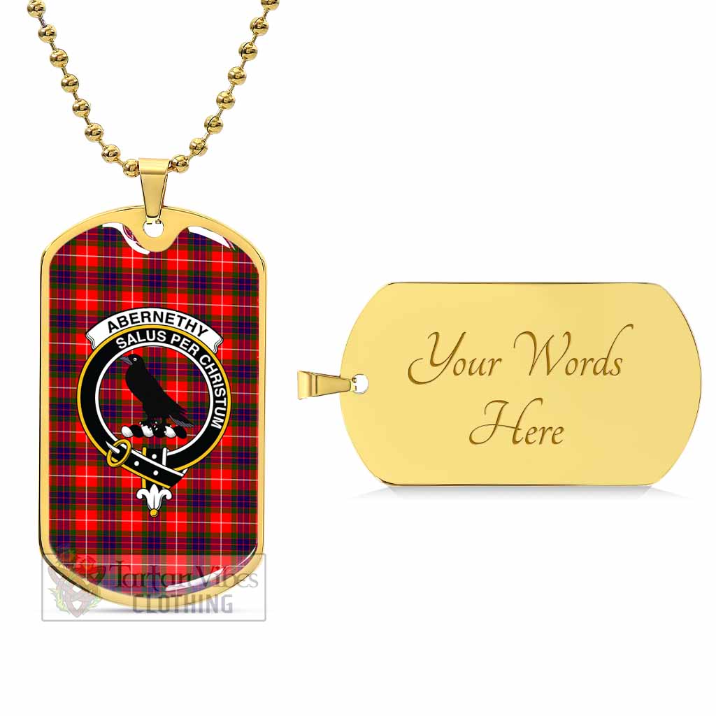 Tartan Vibes Clothing Abernethy Tartan Dog Tag Necklace with Family Crest