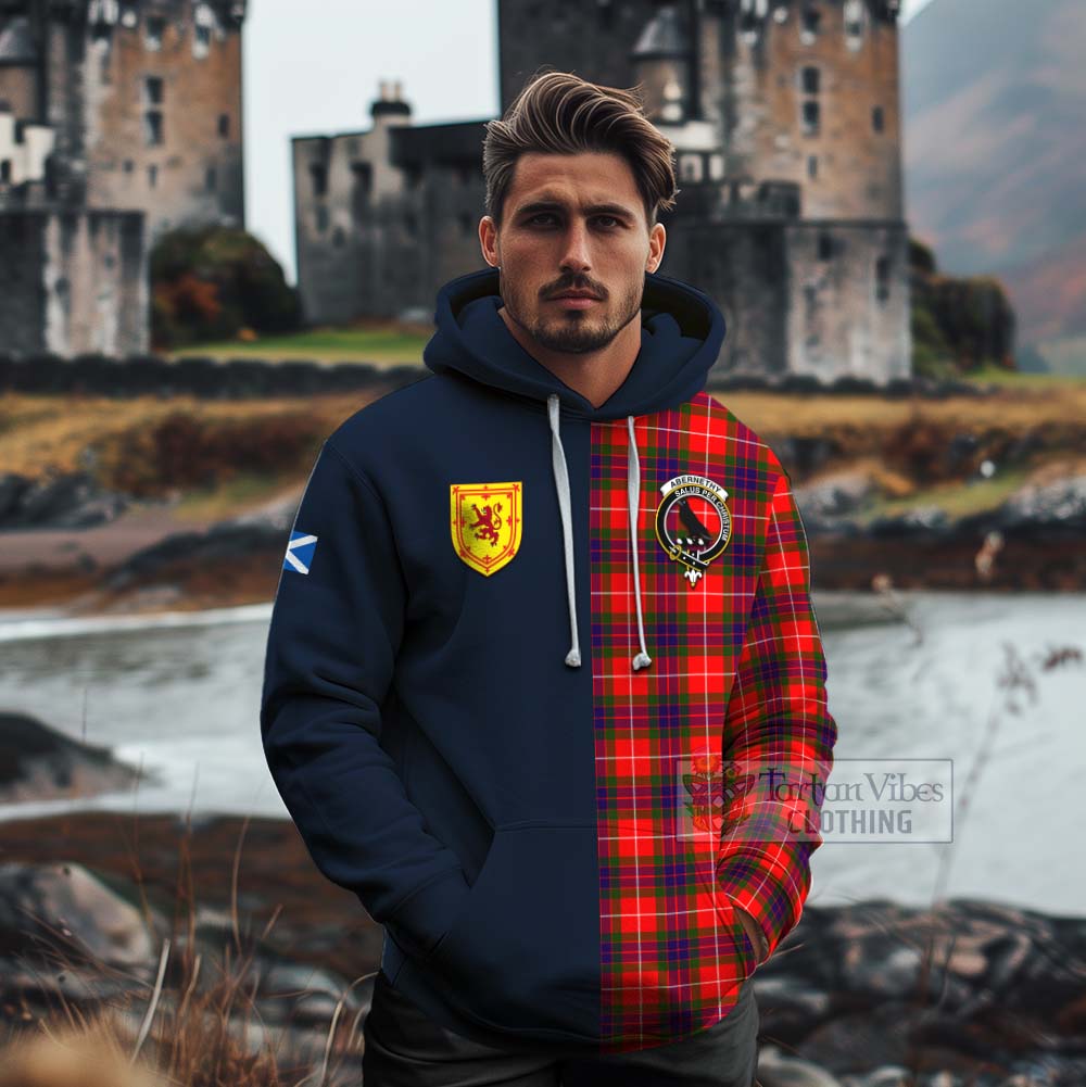 Abernethy Tartan Cotton Hoodie Alba with Scottish Lion Royal Arm Half Style - Tartan Vibes Clothing