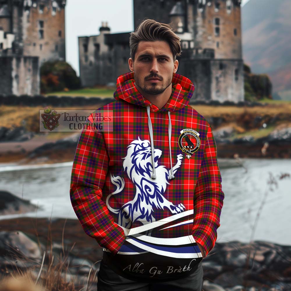 Abernethy Tartan Cotton Hoodie with Alba Gu Brath Regal Lion Emblem - Tartan Vibes Clothing