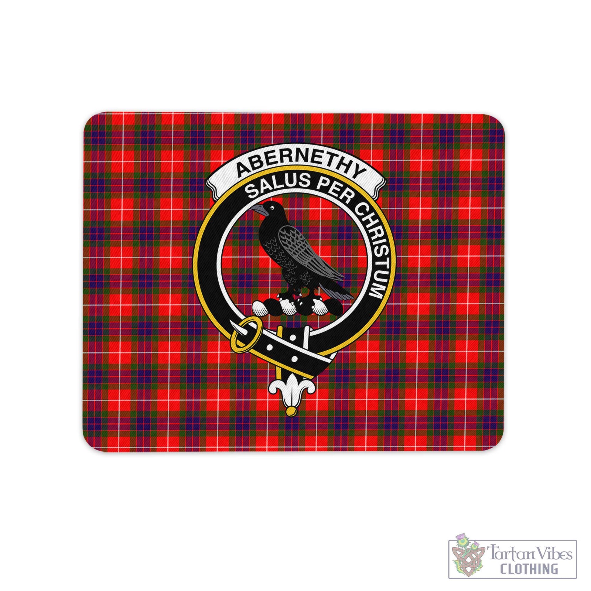 Tartan Vibes Clothing Abernethy Tartan Mouse Pad with Family Crest