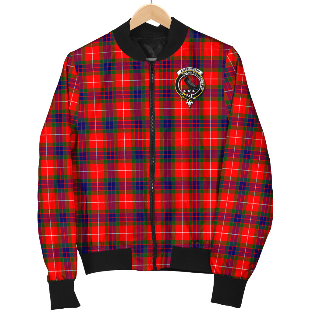 Abernethy Tartan Bomber Jacket with Family Crest - Tartanvibesclothing
